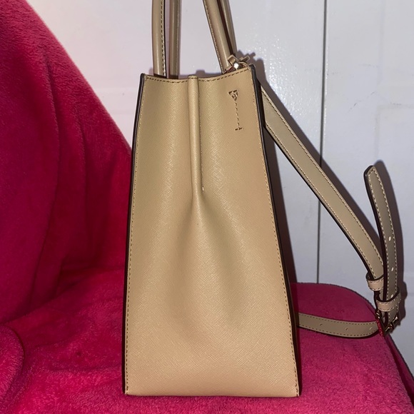 Mercer Large Saffiano Leather Tote Bag in Beige - Picture 2 of 5